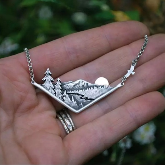 “Adventure Within” Nature Mountain Forest Necklace - Picture 2 of 7